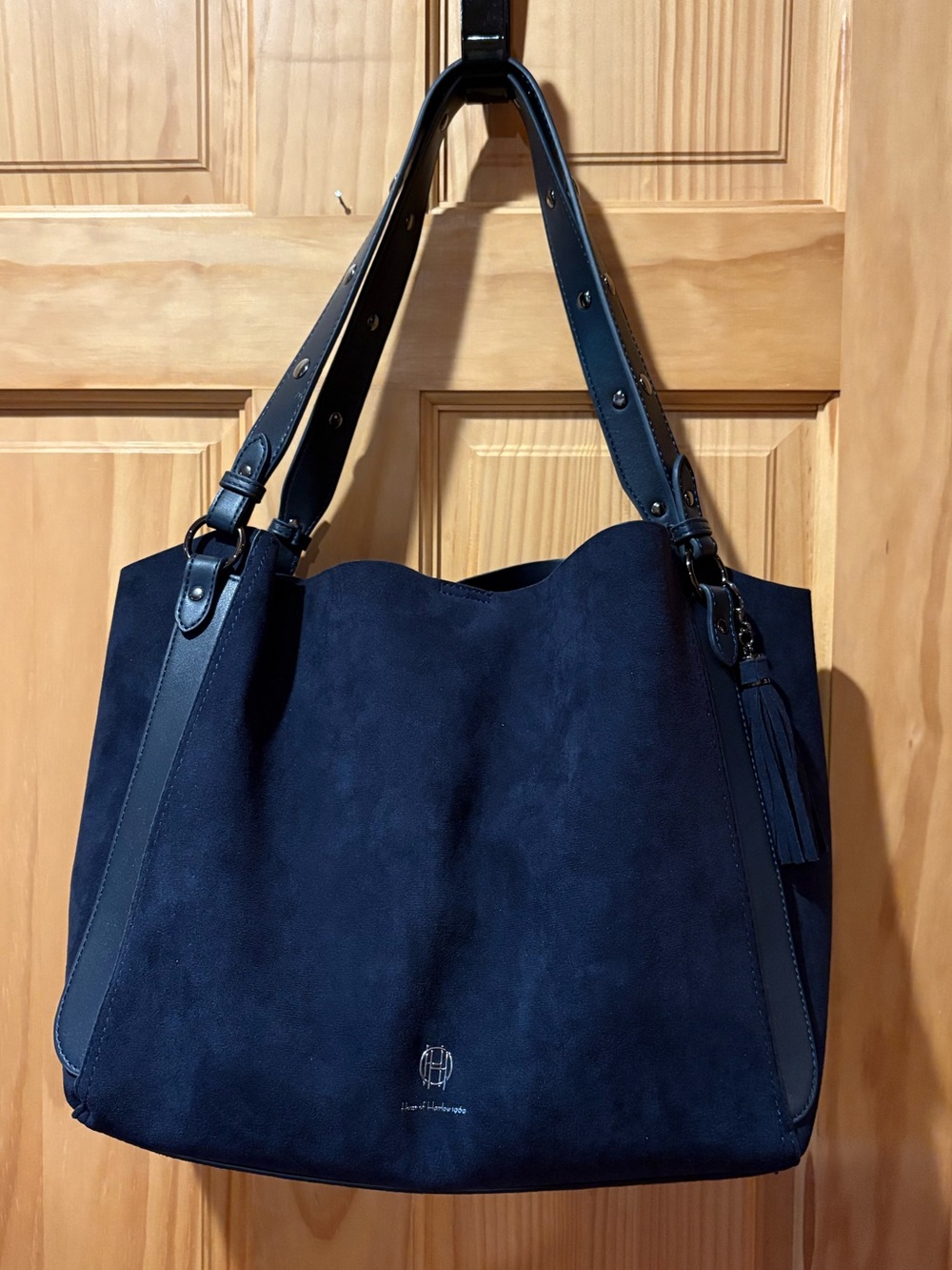 House of Harlow 1960 Luxe Navy Suede Tote Shopper